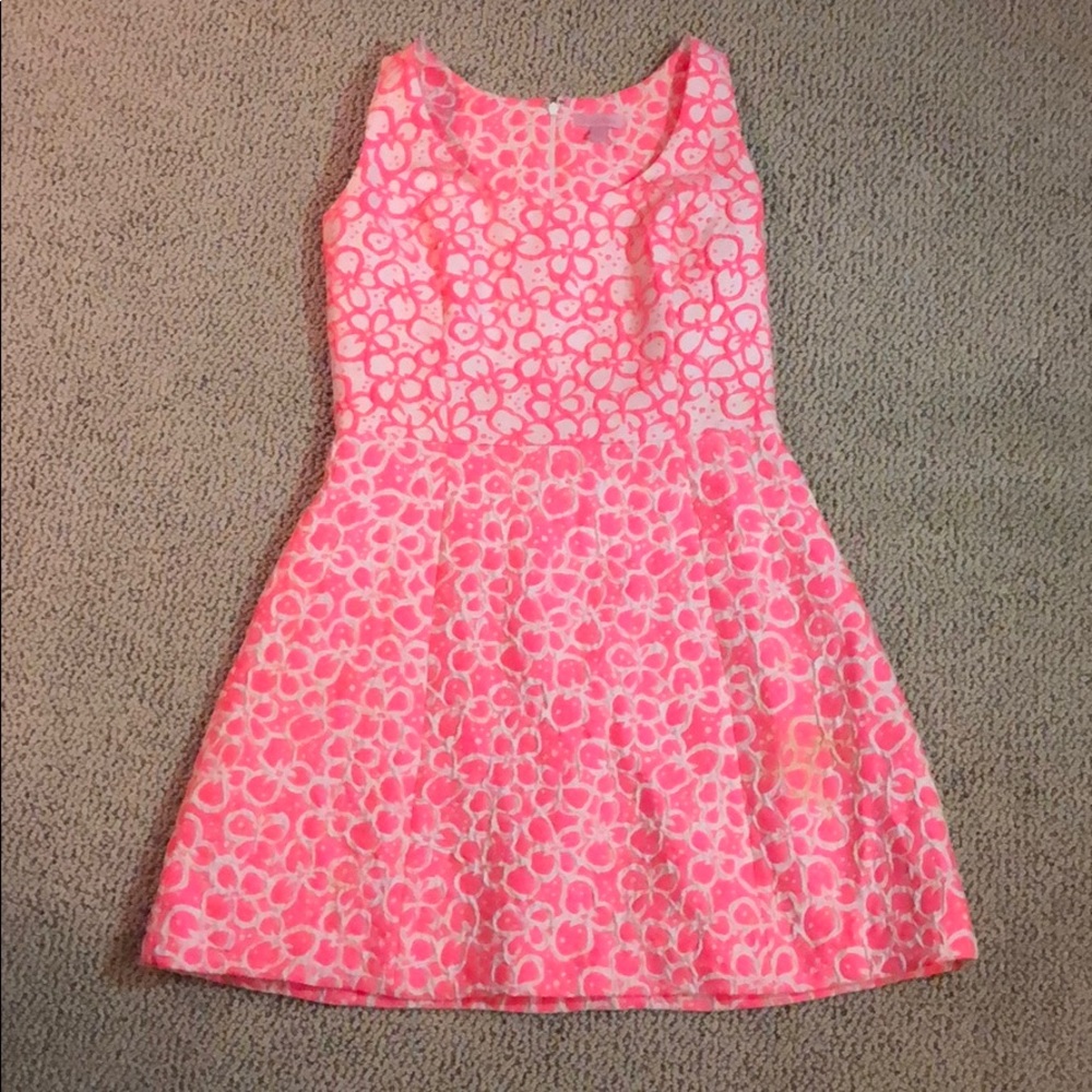 Lilly Pulitzer Pink Floral Embroidered Dress